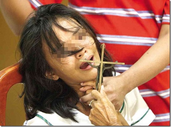 June 27, 2013

POSSESSION- A 7th grade student of Isaac Lopez School in Bgy. Vergara in Mandaluyong City is prayed over by teachers and classmates after she was reported to be possessed by evil spirits during class, where she was among a dozen more students who suddenly acted out in an uncontrolled manner, crying and cursing, forcing the school to suspend classes for the rest of the day.

INQUIRER/ MARIANNE BERMUDEZ