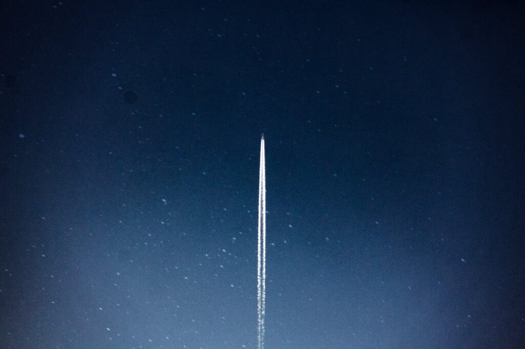space shuttle launch during nighttime